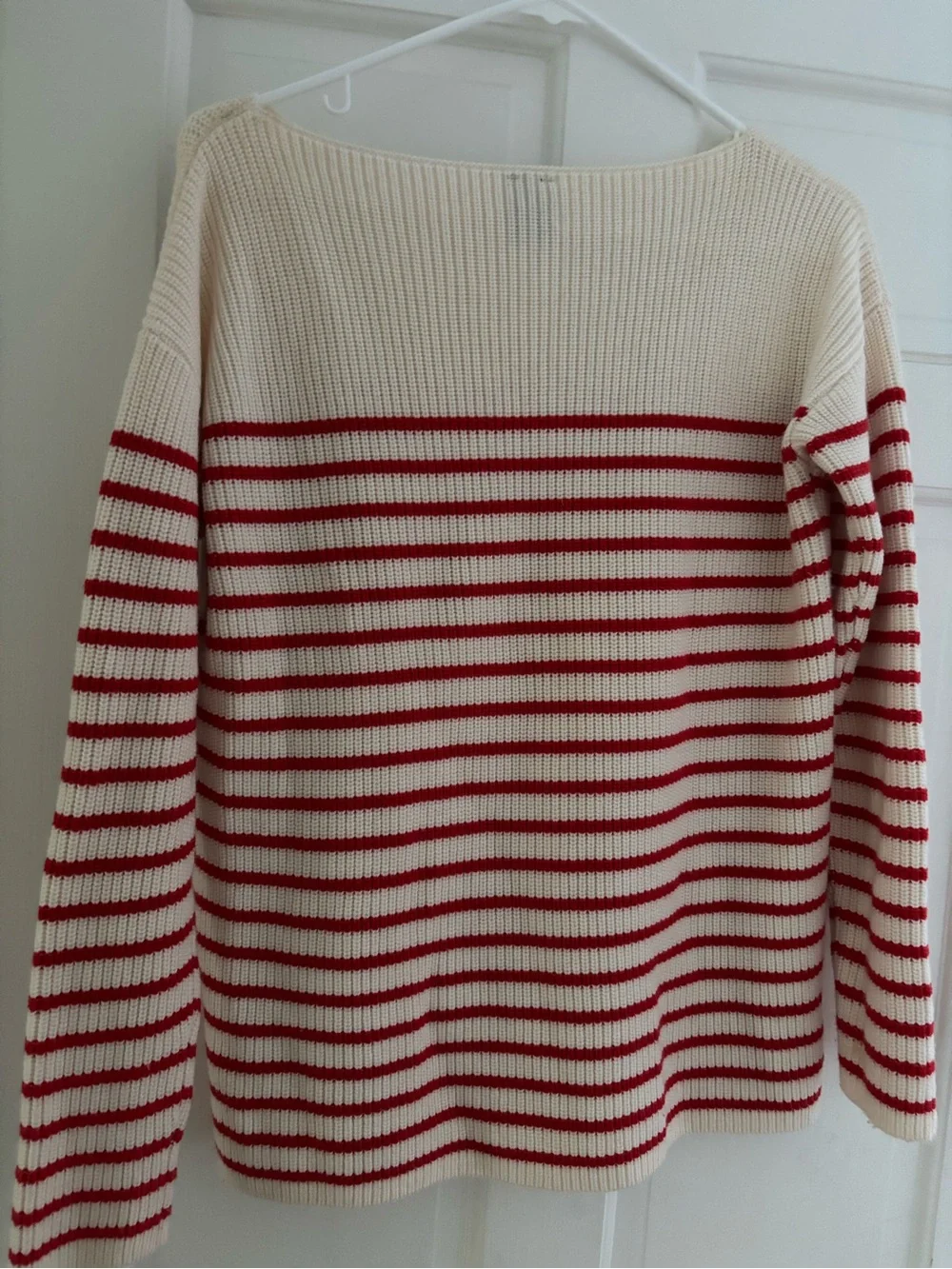 GAP Cream and Red Striped Crew Sweater - Picture 3 of 4